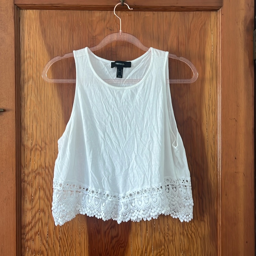 White forever 21 crop top. 0X
